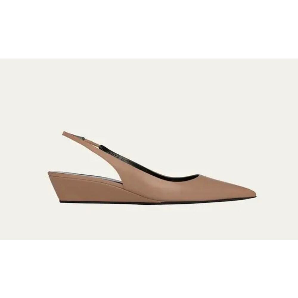 Pierre Hardy Amber Slingback Wedge Shoe in Calf Cappuccino 41